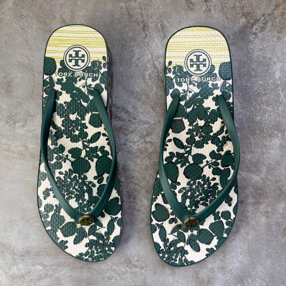 Tory Burch Thandie Wedge Flip Flops - Size 9